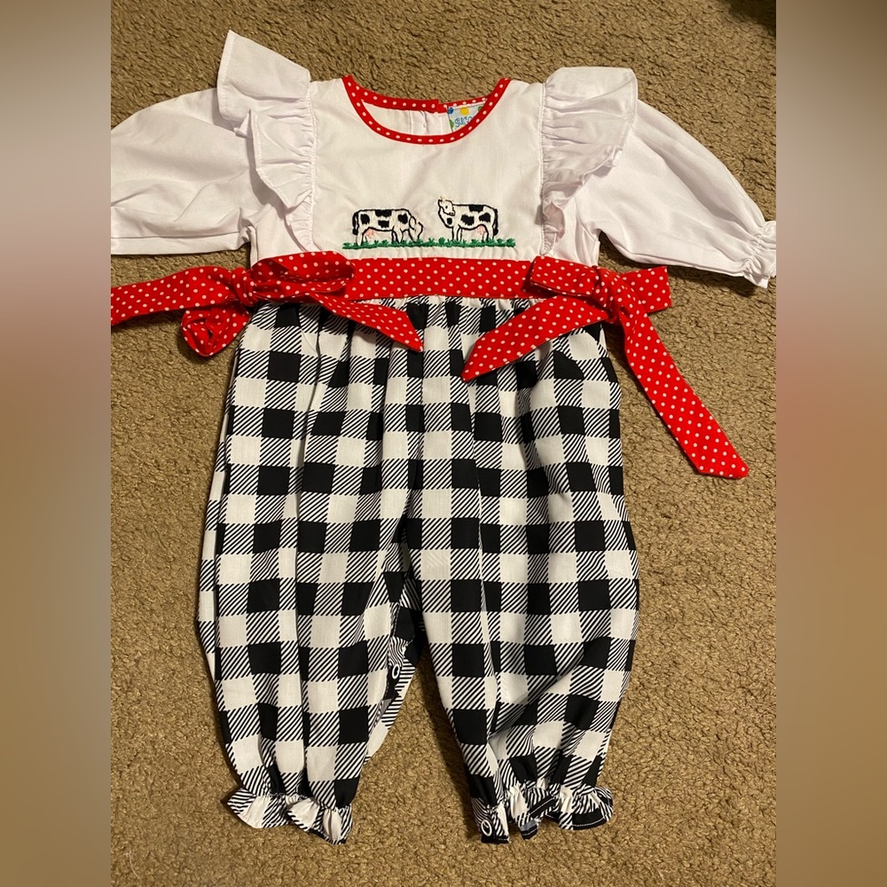 Sugar dumplin kids cow romper